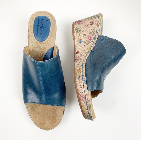 boc Shoes - B.O.C By Born Dianna Floral Leather Wedges SZ 8